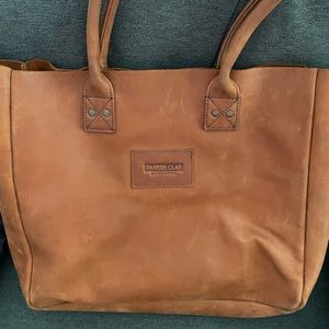 Real leather tote